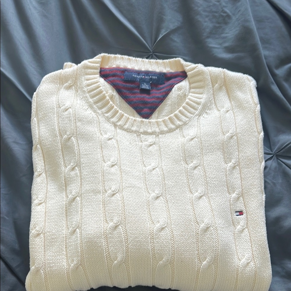 Tommy Hilfiger Red and Blue Striped Knit
